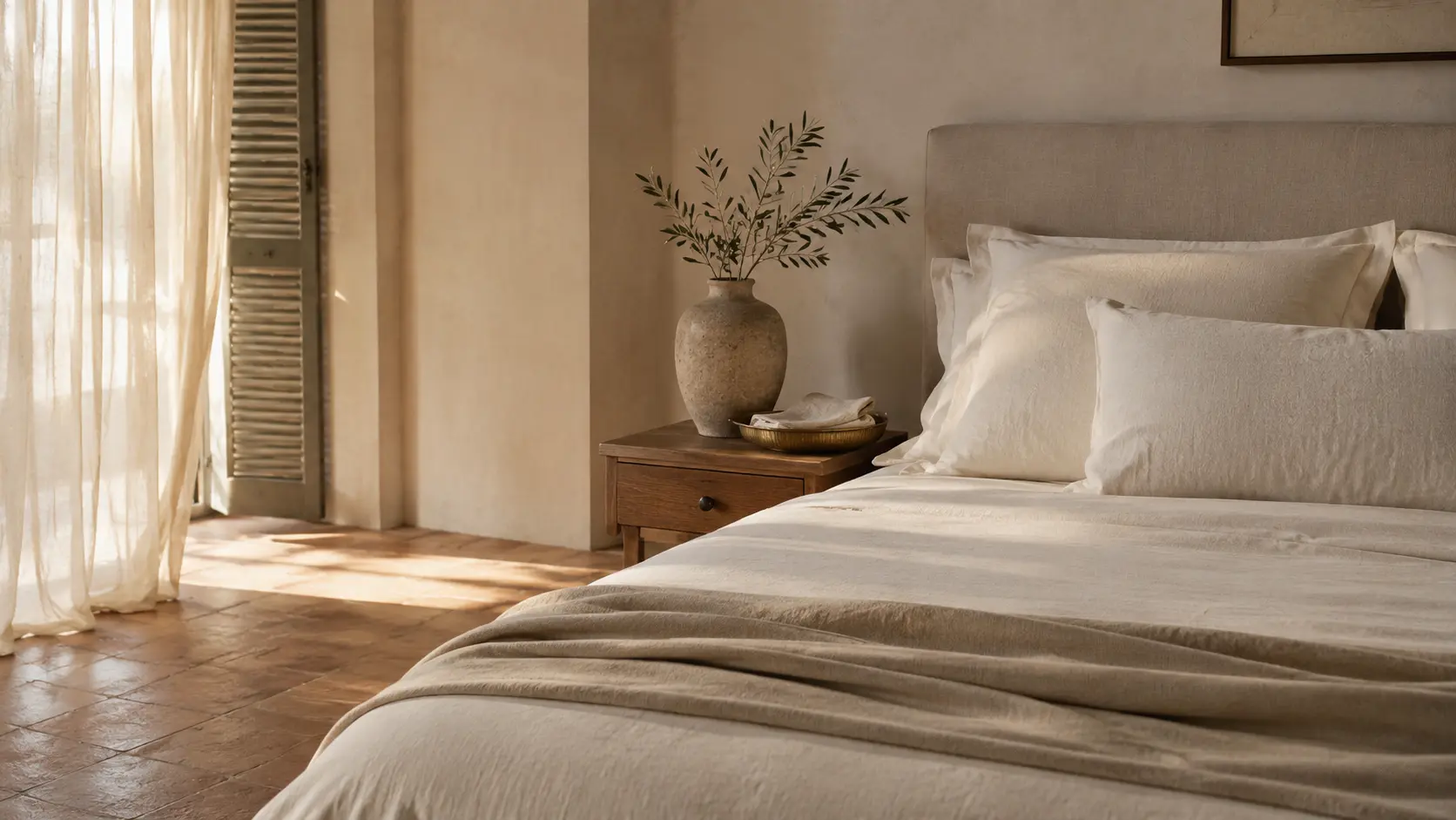 A sunlit Mallorcan villa interior, freshly prepared.